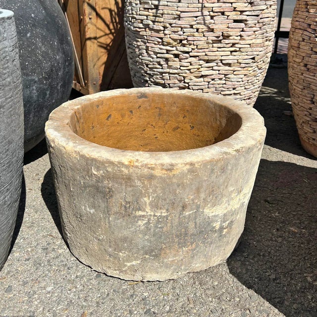 Antique Old India Stone Bowl For Sale - Image 4 of 5