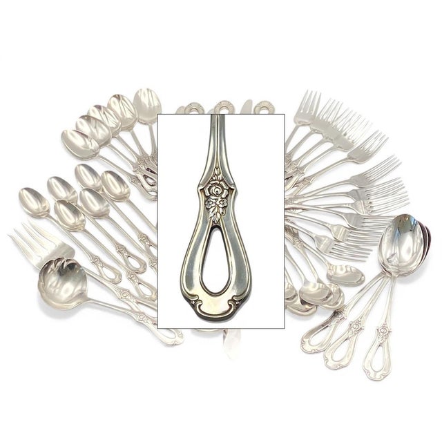 Vintage (1980s) “Toujours” pattern from the Oneida Silver Company features a pierced/open silhouette in high quality...