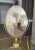 Large solid brass oval double sided swivel vanity table mirror.