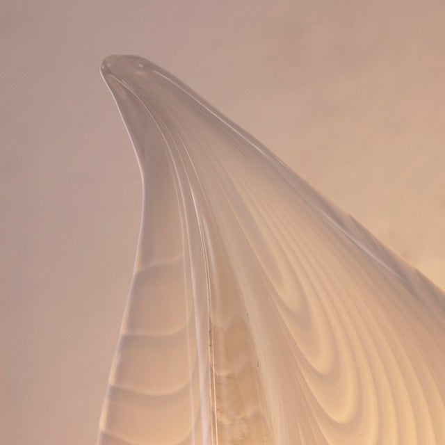 Wall Lamps in White Murano Glass, Blown Glass with Golden Decorations, Italy, 1990s, Set of 2 For Sale - Image 10 of 13