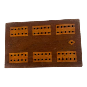 Antique English Folding Cribbage Games Box C. 1900