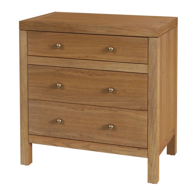 Tan Nora 25 in. W Rectangular Wood 3 Drawer Nightstand, Light Natural For Sale - Image 8 of 8