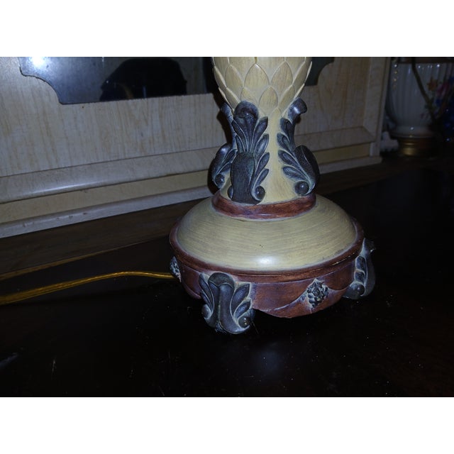 Vintage Italian Style Majolica Table Lamp For Sale In Naples, FL - Image 6 of 7