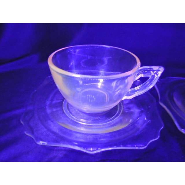 Circa 1924 Diamond Glassware Empress Variant Teacup Set 4 Pieces For Sale - Image 4 of 12
