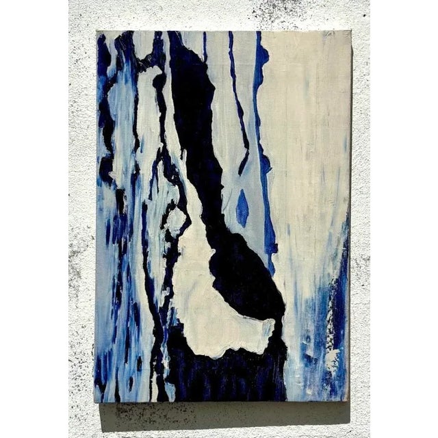 Wood Vintage Boho Abstract Painting For Sale - Image 7 of 8