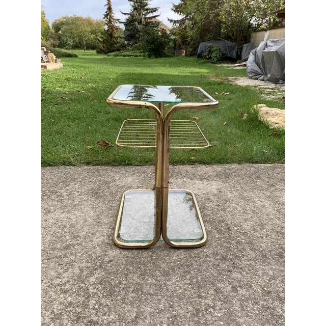 Brass and Glass Side Table, Italy, 1970s For Sale - Image 4 of 7