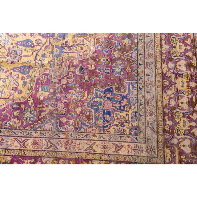 Late 19th Century Fine Antique Silk Kashan Rug 7'4'' X 10'4'' For Sale - Image 10 of 10