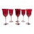 1980s Le Sielle Lot of Six Pink Crystal Cut to Clear Water Goblets For Sale