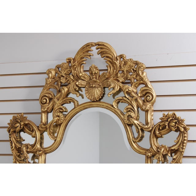 Rococo Friedman Brothers Gold Frame Beveled Glass Mirror For Sale - Image 3 of 15