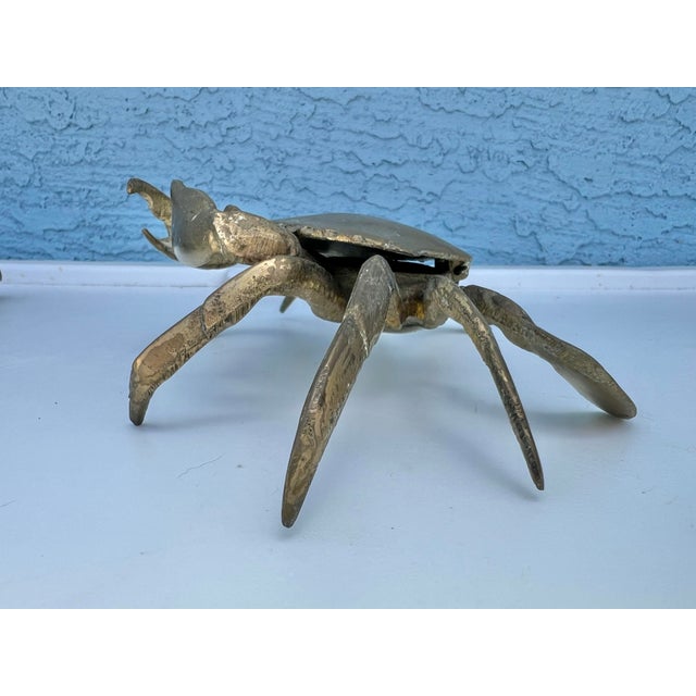 Mid 20th Century Mid 20th Century Brass Articulate Crab Ashtray Catch All For Sale - Image 5 of 6