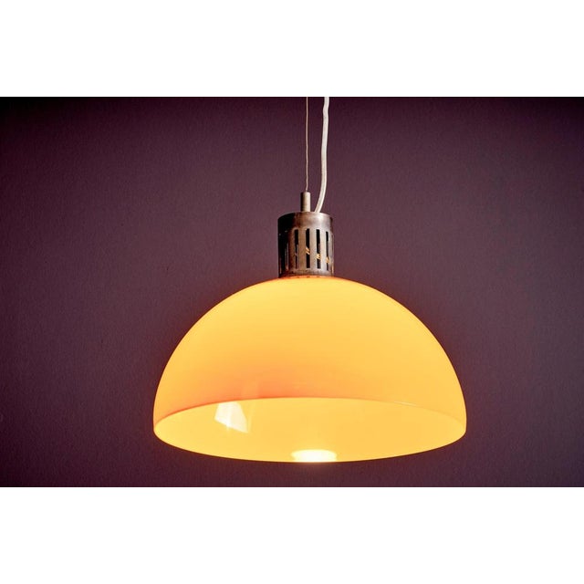 Pendant Lamp with Orange Acrylic Shade, 1970s For Sale - Image 3 of 9