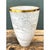 Vintage Italian Gold Rimmed Crackle Ceramic Vase For Sale - Image 11 of 12