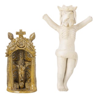 Crucifix and Oratory Sculptures from Rosa Ramalho, Set of 2 For Sale
