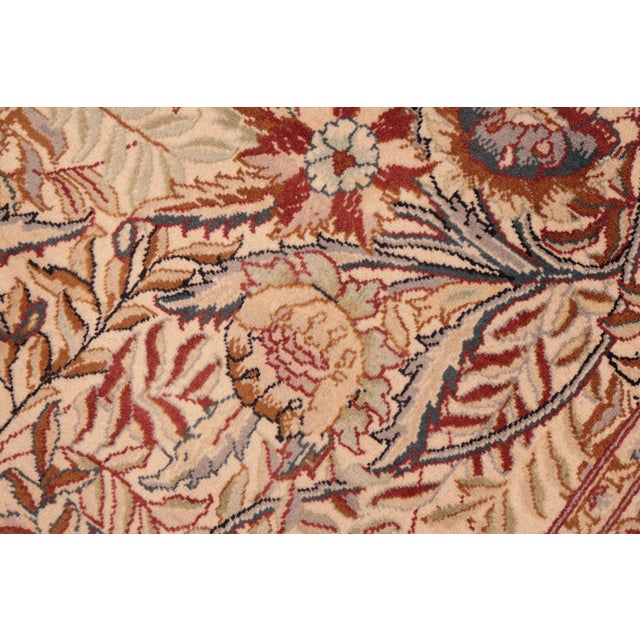 Shabby Chic Shabby Chic Floral 1990's Pak-Persian Beige/Gold Wool Rug - 6'3'' X 9'1'' For Sale - Image 3 of 9