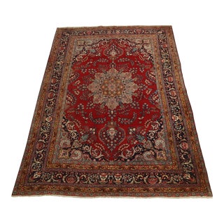 Vintage Approx. 7x11 Oriental Style Wool Rug For Sale