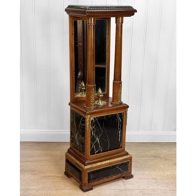 Rococo Antique French Rococo Empire Marble Top Plant Stand Pedestal Table For Sale - Image 3 of 15
