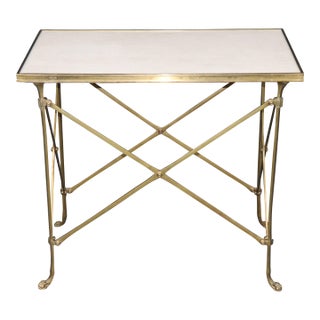 Maison Jansen Style Directoire Granite Top & Brass End Table For Sale