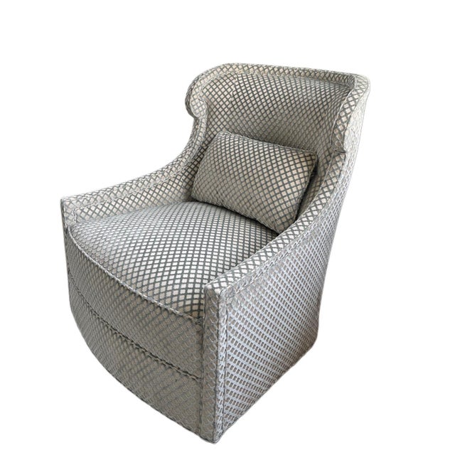 Blue Tuileries Swivel Chair by Jacques Garcia for Baker Furniture For Sale - Image 8 of 8