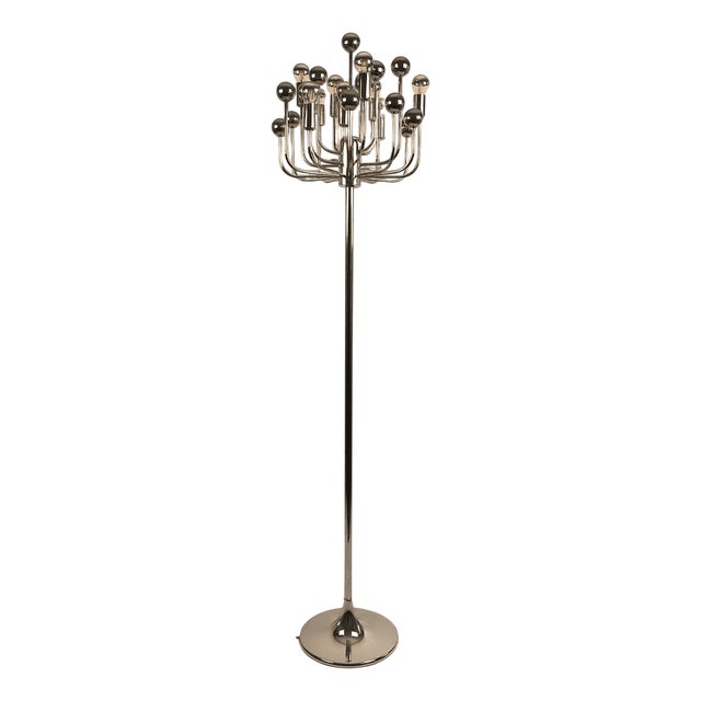 Vintage Floor Lamp attributed to Sciolari for Boulanger Chrome, 1960s For Sale