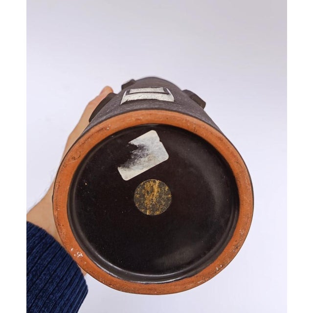 Black Mid-Century Modern Rocchetto Ceramic Vase by to Aldo Londi for Bitossi, 1960s For Sale - Image 8 of 9