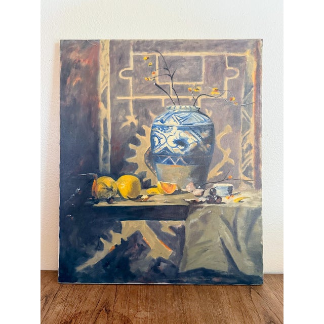 Original Impressionist Still Life Painting, Chinoiserie and Lemons For Sale In Dallas - Image 6 of 6