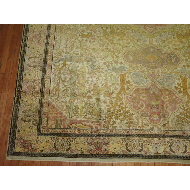 Early 20th Century Zabihi Collection Pictorial Turkish Animal Square Rug - 8'1" x 8'3" For Sale In New York - Image 6 of 10