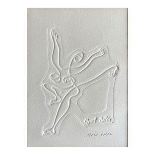 1960s "Dancer" Blind Embossment Print Ny Artist Myril Adler For Sale