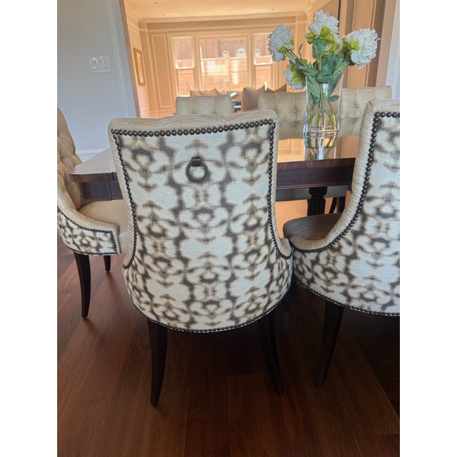 2 identical side chairs/dining chairs rarely used. Warm and beautiful fabric. Excellent condition.
