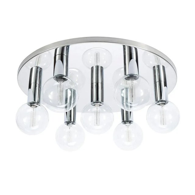 Round Large Wall or Ceiling Light in Chrome and Glass by Motoko Ishii for Staff Leuchten Germany, 1970s For Sale - Image 9 of 9