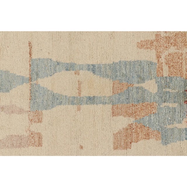 Moroccan Rug & Kilim’s Moroccan Style Rug With Red Blue & Pink Abstract Geometric Pattern For Sale - Image 3 of 7