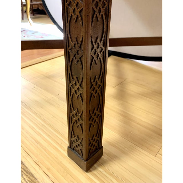 Brown 1970s Vintage Chippendale Carved Mahogany Side Table For Sale - Image 8 of 9