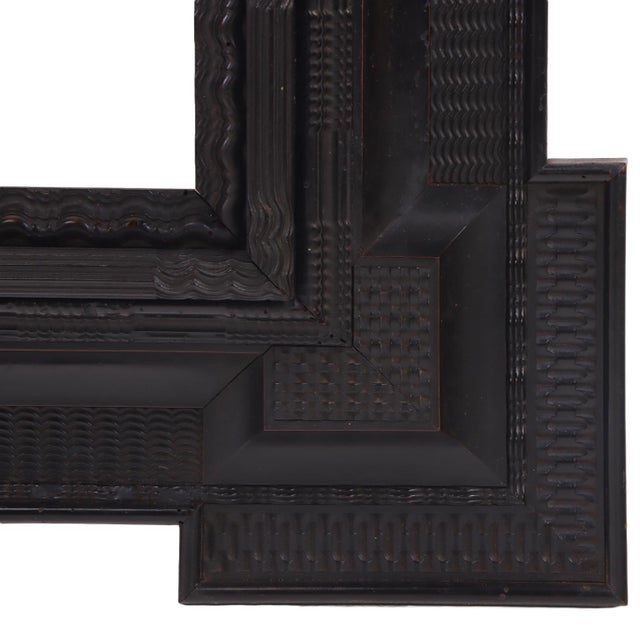 Italian Italian Ebonized Wood Ripple Frame, C. 1860. For Sale - Image 3 of 8