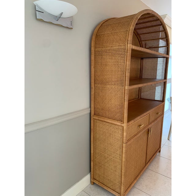 Contemporary Nassau Hutch From Serena and Lily Woven With Caning For Sale - Image 3 of 4