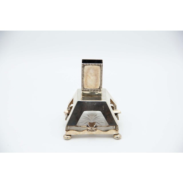 Silver Ashtray with Square Glass Base For Sale - Image 6 of 6