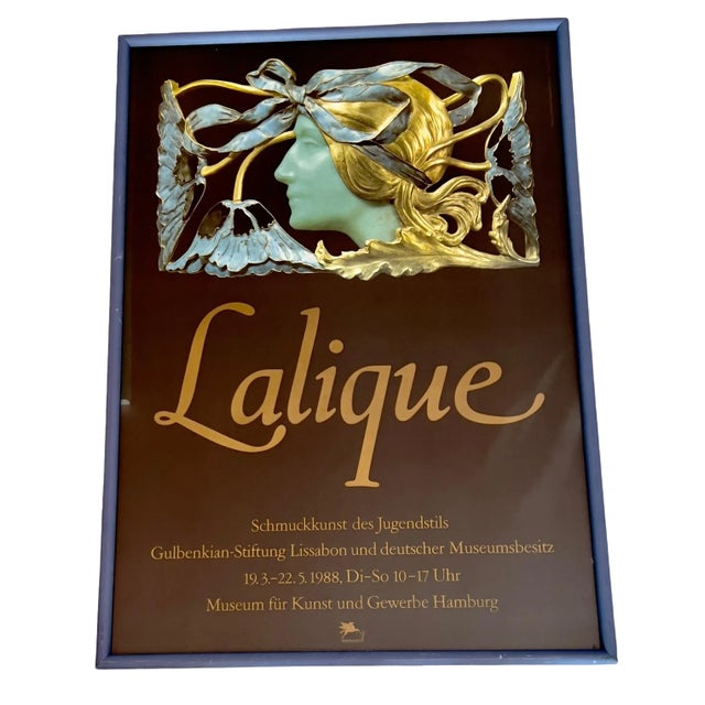1988 Poster René Lalique Museum Für Kunst Hamburg Exhibition Poster, Framed For Sale - Image 4 of 8