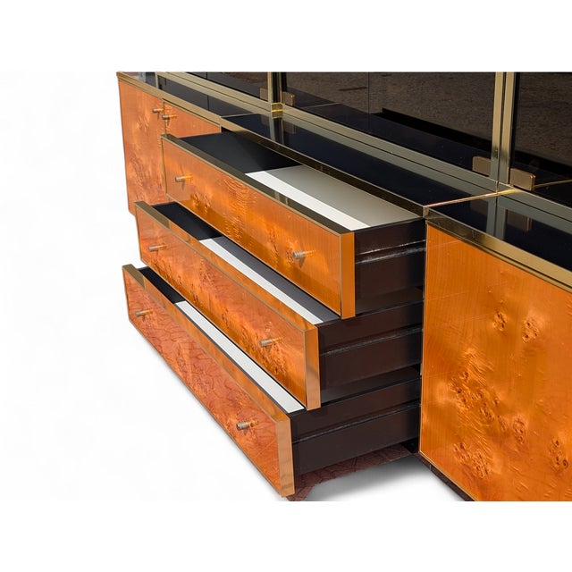 Black Vintage Burl Wood Display Cabinet, 1980s For Sale - Image 8 of 14