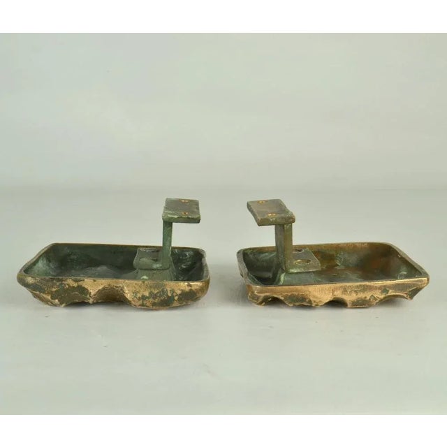 Push Pull Door Handles with Letterbox and Key Fixtures in Bronze Relief, 1970s, Set of 4 For Sale - Image 9 of 13