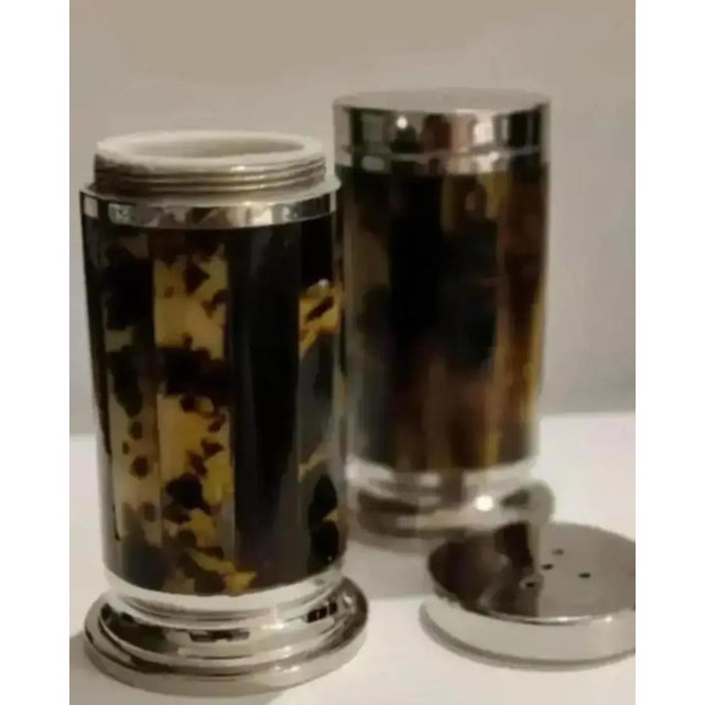 Late 20th Century Lauren Ralph Lauren Wentworth Faux Tortoise Salt and Pepper Shakers- 4 Pieces For Sale In Atlanta - Image 6 of 7