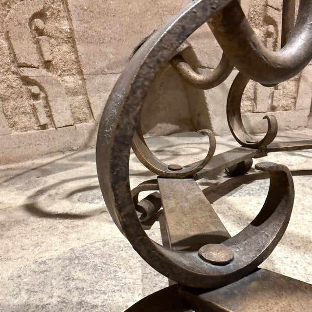 Metal 1960s Sculptural Forged Iron Gilt Patio Table For Sale - Image 7 of 11