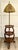 Mid 20th Century Tiered Wood Floor Lamp With Ornate Gold Filigree Shade For Sale - Image 9 of 12