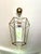 1970s lantern pendant light brass frame, simple yet with an original shape defined by 12 beveled glass shades. In very...