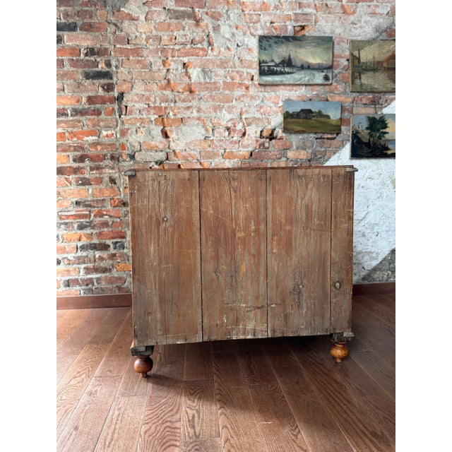Antique English Pine Chest of Drawers With Glass Knobs For Sale - Image 6 of 12