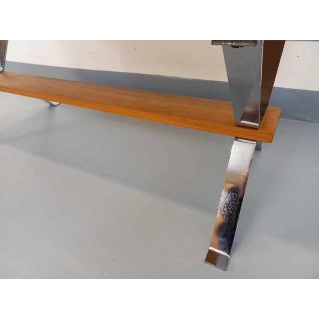 Vintage Coffee Table in Ceramic, Chrome Metal and Wood, 1970s For Sale - Image 10 of 16