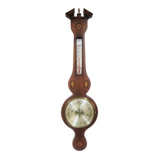 Vintage 20th C English Style Conch Shell Carved Barometer For Sale