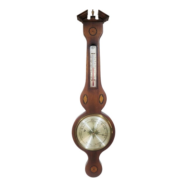 Vintage 20th C English Style Conch Shell Carved Barometer For Sale