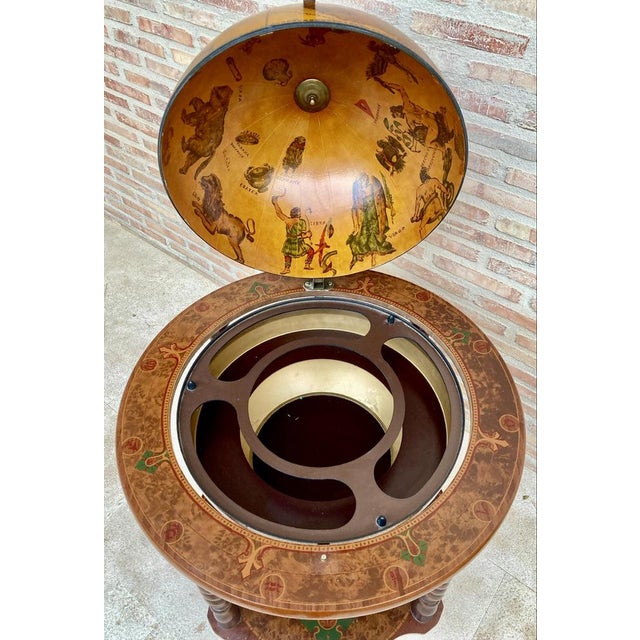 Vintage Italian World Globe Dry Bar, 1960s For Sale - Image 11 of 14