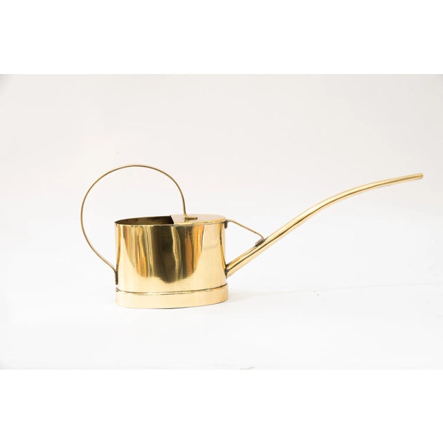 Brass watering can vienna around 1960s. Brass polished and stove enameled.