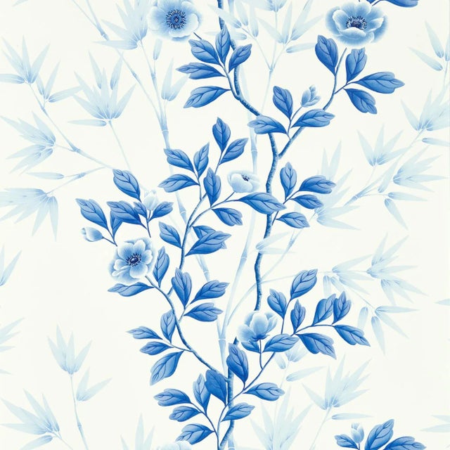 Harlequin Lady Alford Wallpaper in Porcelain / China Blue For Sale