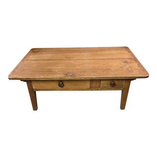 Late 19th Century Primitive Farmhouse Coffee Table For Sale