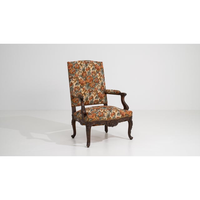 19th Century Louis XV Oak Armchair With Needle Point Upholstery For Sale - Image 11 of 12